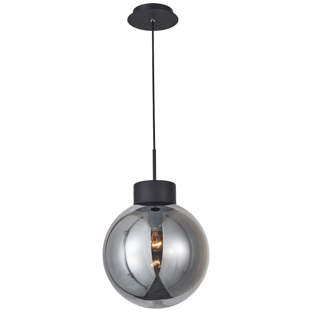 BRILLIANT Lampe Astro Pendelleuchte 30cm schwarz/rauchglas   1x A60, E27, 60W, geeignet für Normallampen (nicht enthalte