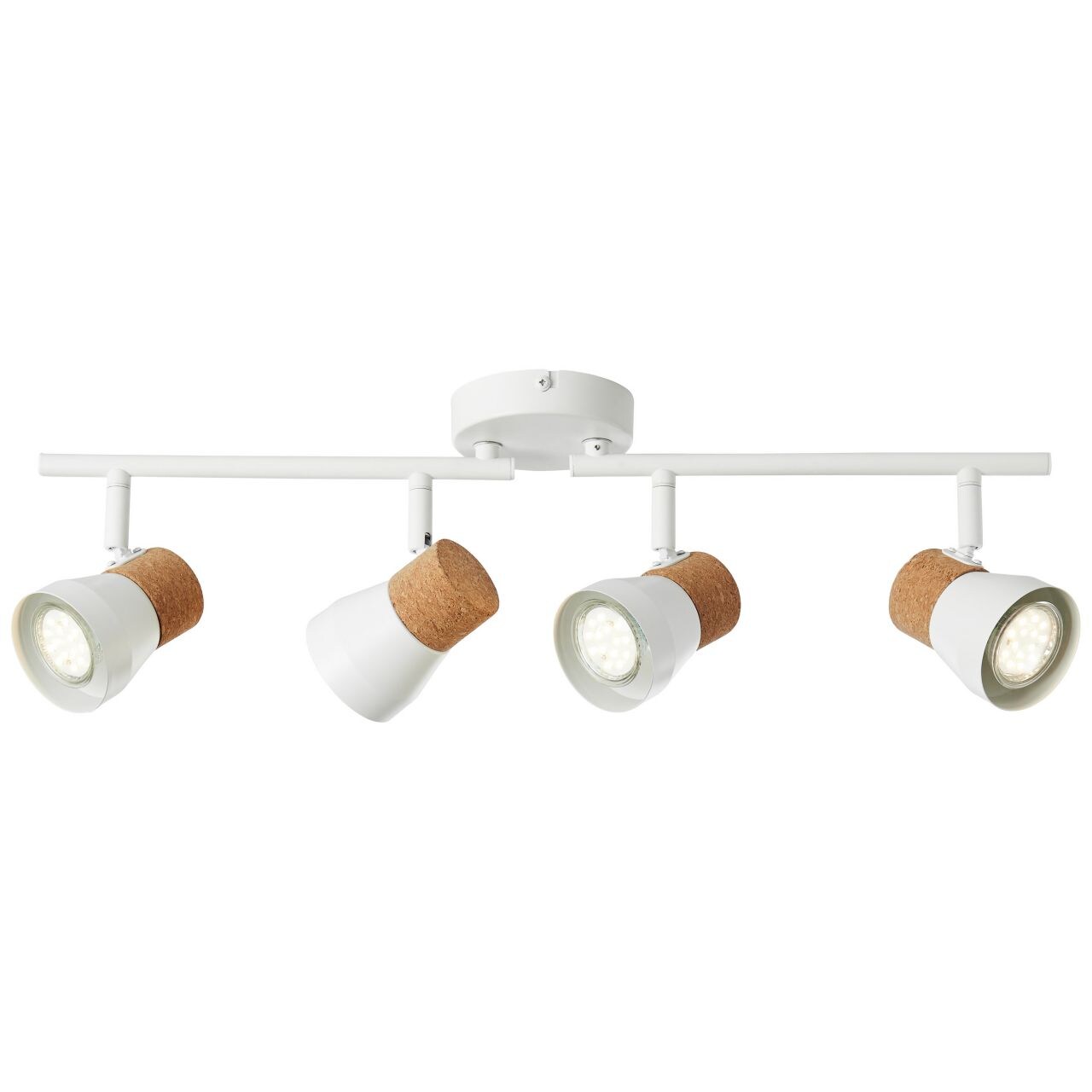 BRILLIANT Lampe Moka Spotrohr 4flg weiß matt/braun 4x PAR51, GU10, 10W, geeignet für Reflektorlampen (nicht enthalten) Köpfe schwenkbar