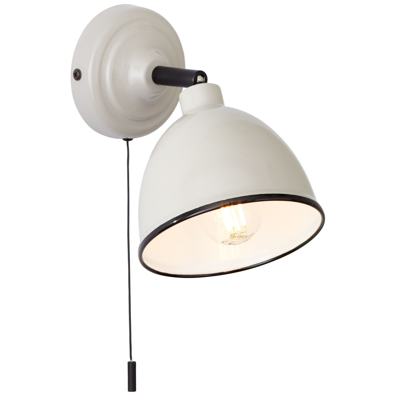 BRILLIANT Lampe Telio Wandleuchte Zugschalter grau/taupe | 1x D45, E14, 28W, geeignet f&uuml;r Tropfenlampen (nicht enthalten) | Mit Zugschalter - Bild 1