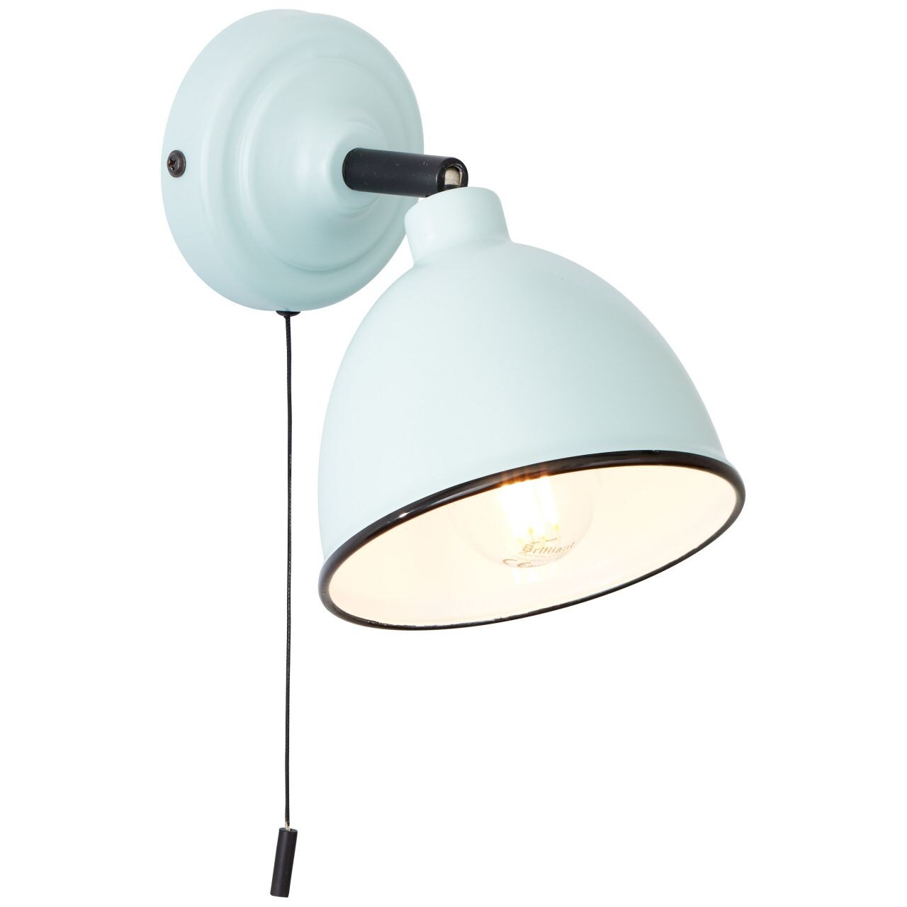 BRILLIANT Lampe Telio Wandleuchte Zugschalter hellblau | 1x D45, E14, 28W, geeignet f&uuml;r Tropfenlampen (nicht enthalten) | Mit Zugschalter - Bild 1