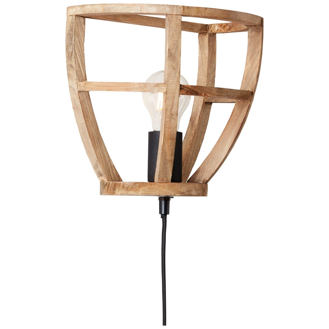 BRILLIANT Lampe Matrix Nature Wandspot antik holz/schwarz korund | 1x A60, E27, 60W, geeignet f&uuml;r Normallampen (nicht enthalten) | Mit Schnurzwischenschalter - Bild 1