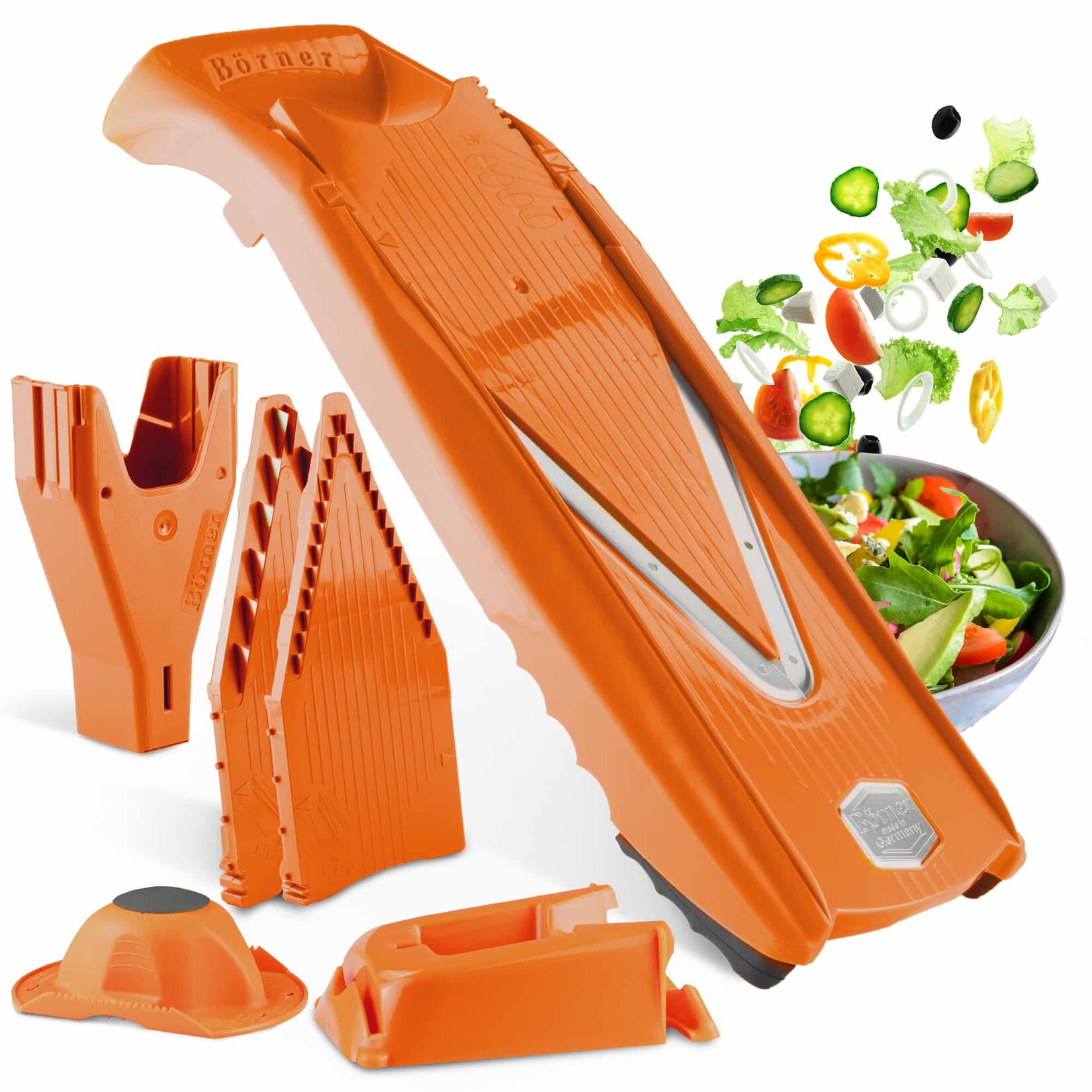 Gemüsehobel V5 Powerline Profi Set Gurkenhobel Krauthobel Pommesschneider Gemüseschneider Obstreibe vegan