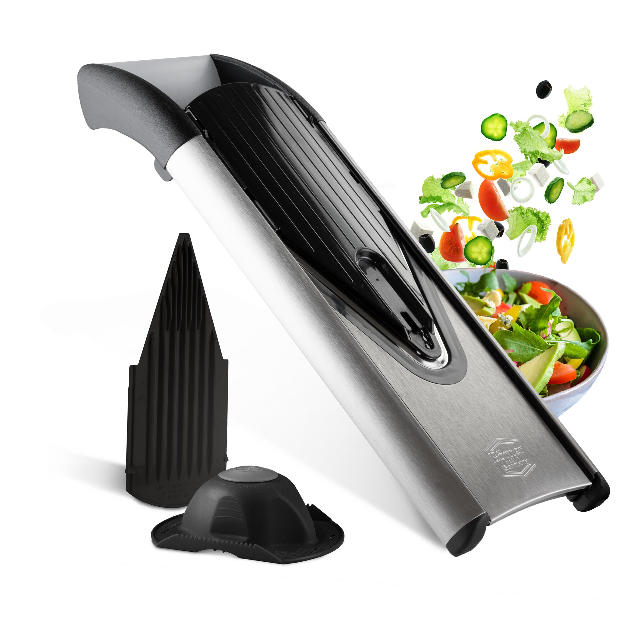 B&ouml;rner V6 Gem&uuml;sehobel Basis Set Gem&uuml;seschneider Rohkostreibe Scheibenschneider K&uuml;chenreibe - Bild 1