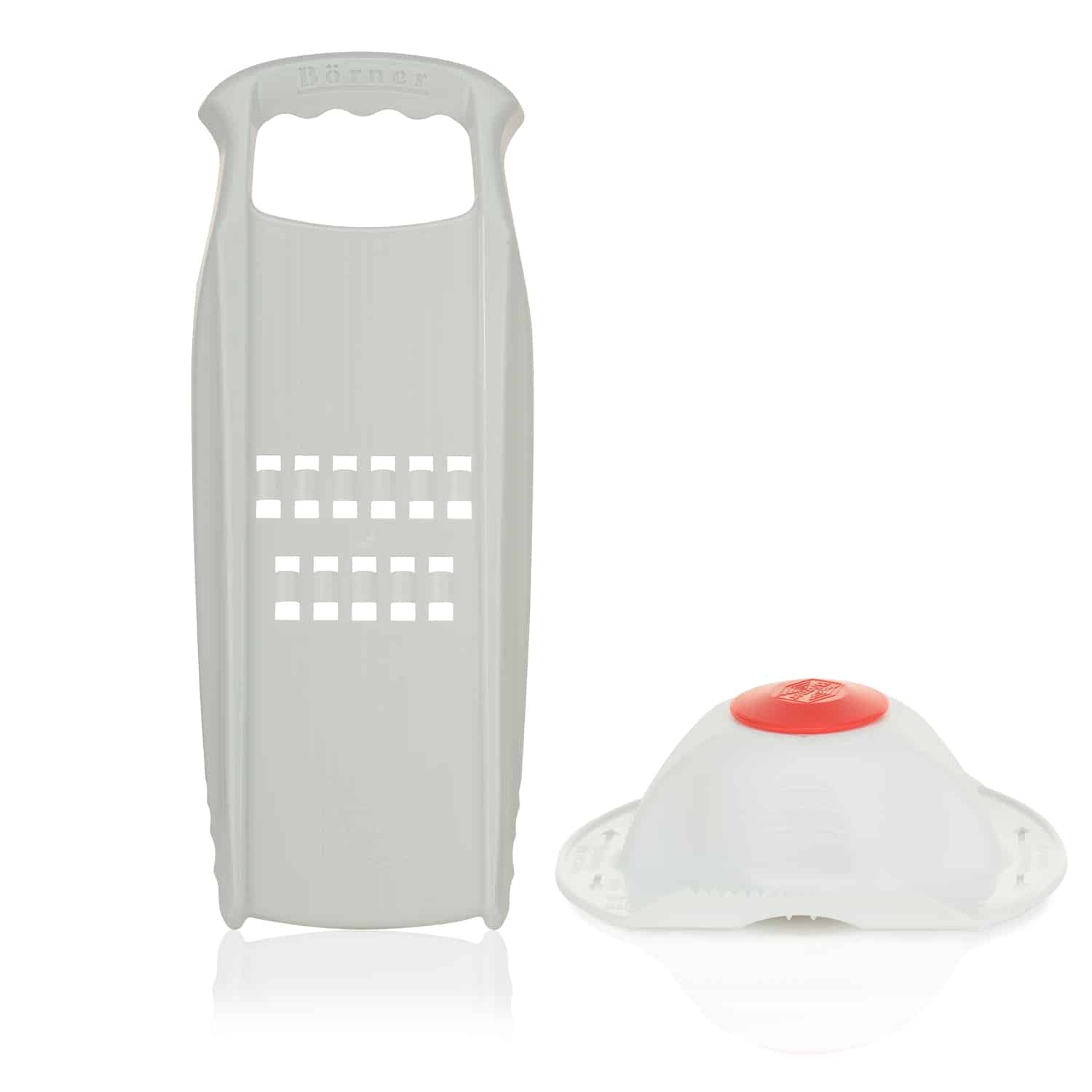 B&ouml;rner R&ouml;sti Powerline Reibe Schweizer R&ouml;sti Gem&uuml;sehobel Gem&uuml;sereibe K&uuml;chenhelfer Kartoffelschneider mit Fruchthalter - Bild 1