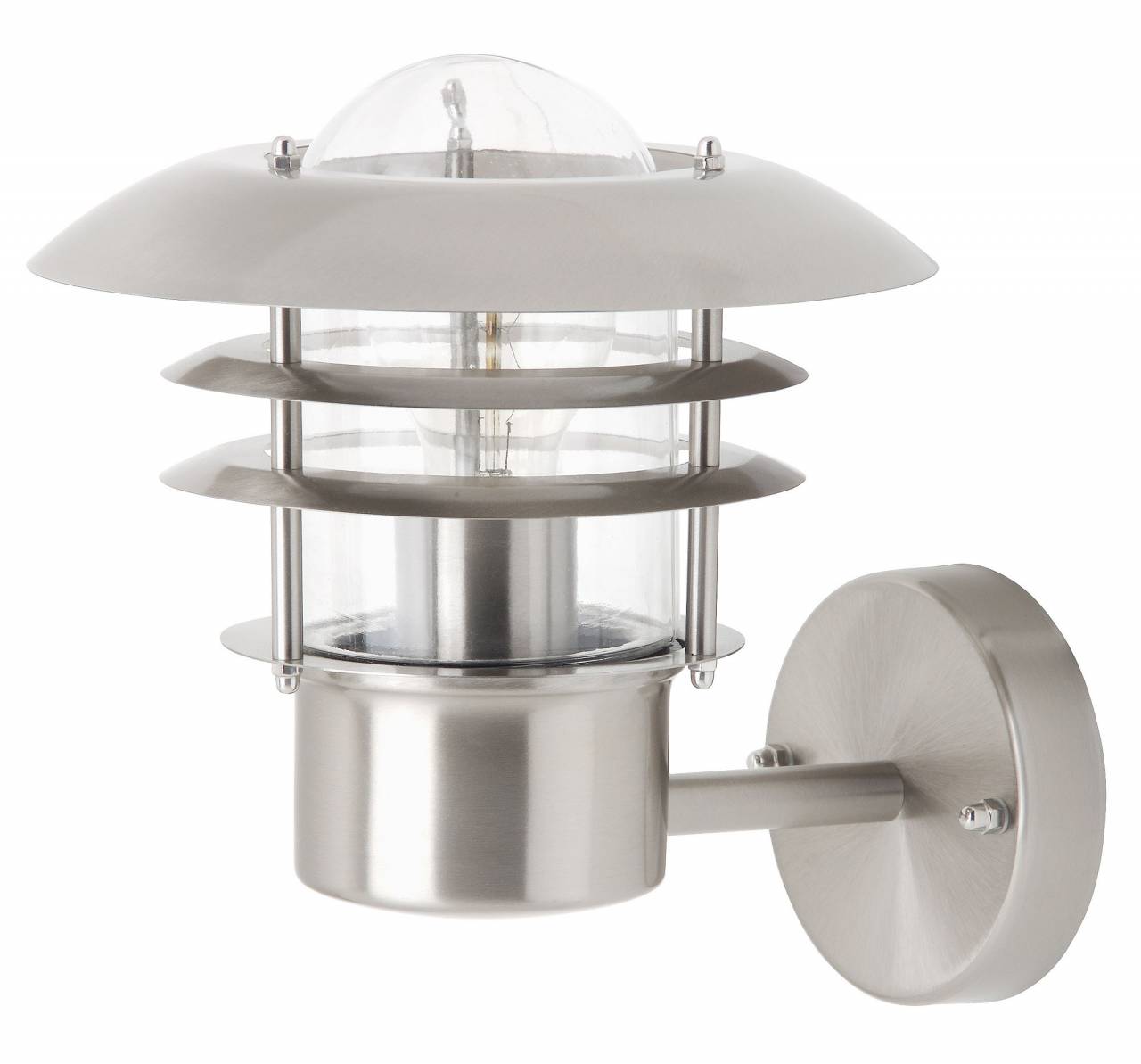 BRILLIANT Lampe Terrence Au&szlig;enwandleuchte stehend edelstahl | 1x A60, E27, 60W, g.f. Normallampen n. ent. | IP-Schutzart: 44 - spritzwassergesch&uuml;tzt | F&uuml;r LED-Leuchtmittel geeignet - Bild 1