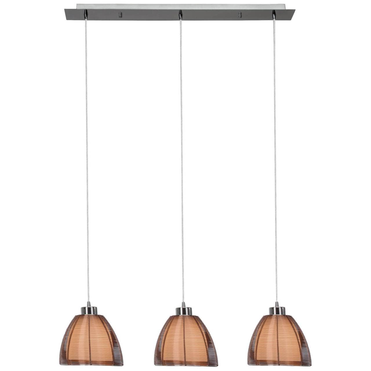 BRILLIANT Lampe Relax Pendelleuchte 3flg bronze/chrom | 3x A60, E27, 60W, g.f. Normallampen n. ent. | In der H&ouml;he einstellbar / Kabel k&uuml;rzbar | F&uuml;r LED-Leuchtmittel geeignet - Bild 1