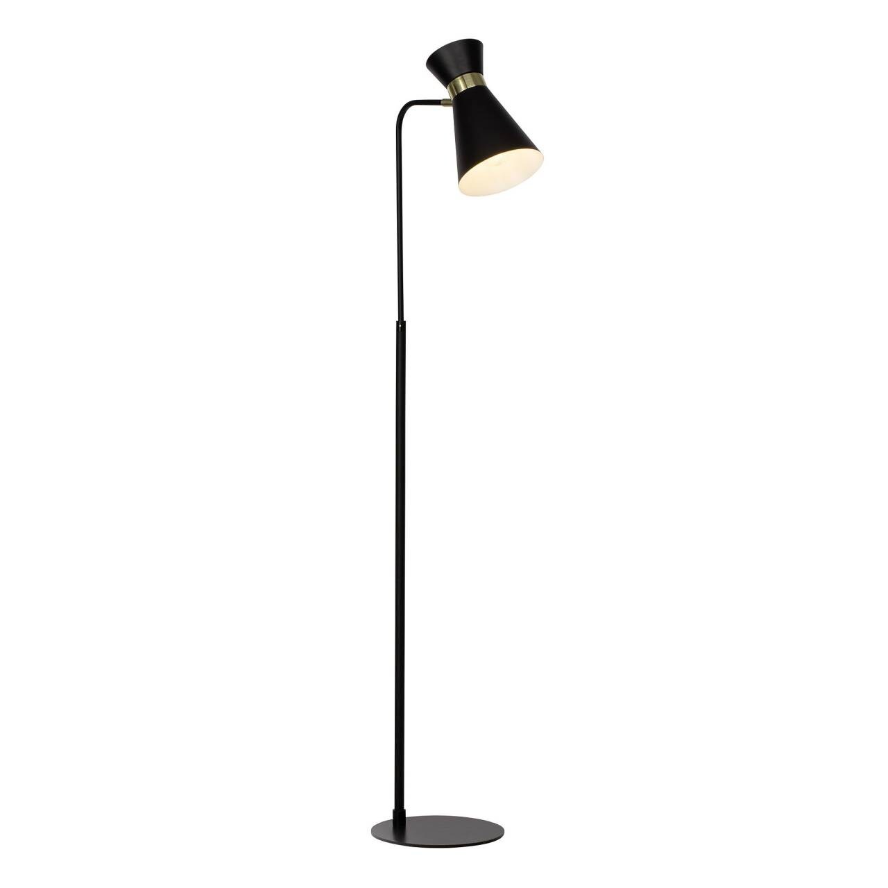 BRILLIANT Lampe Goldy Standleuchte 1flg schwarz-matt/gold   1x A60, E27, 28W, g.f. Normallampen n. ent.   Für LED-Leucht