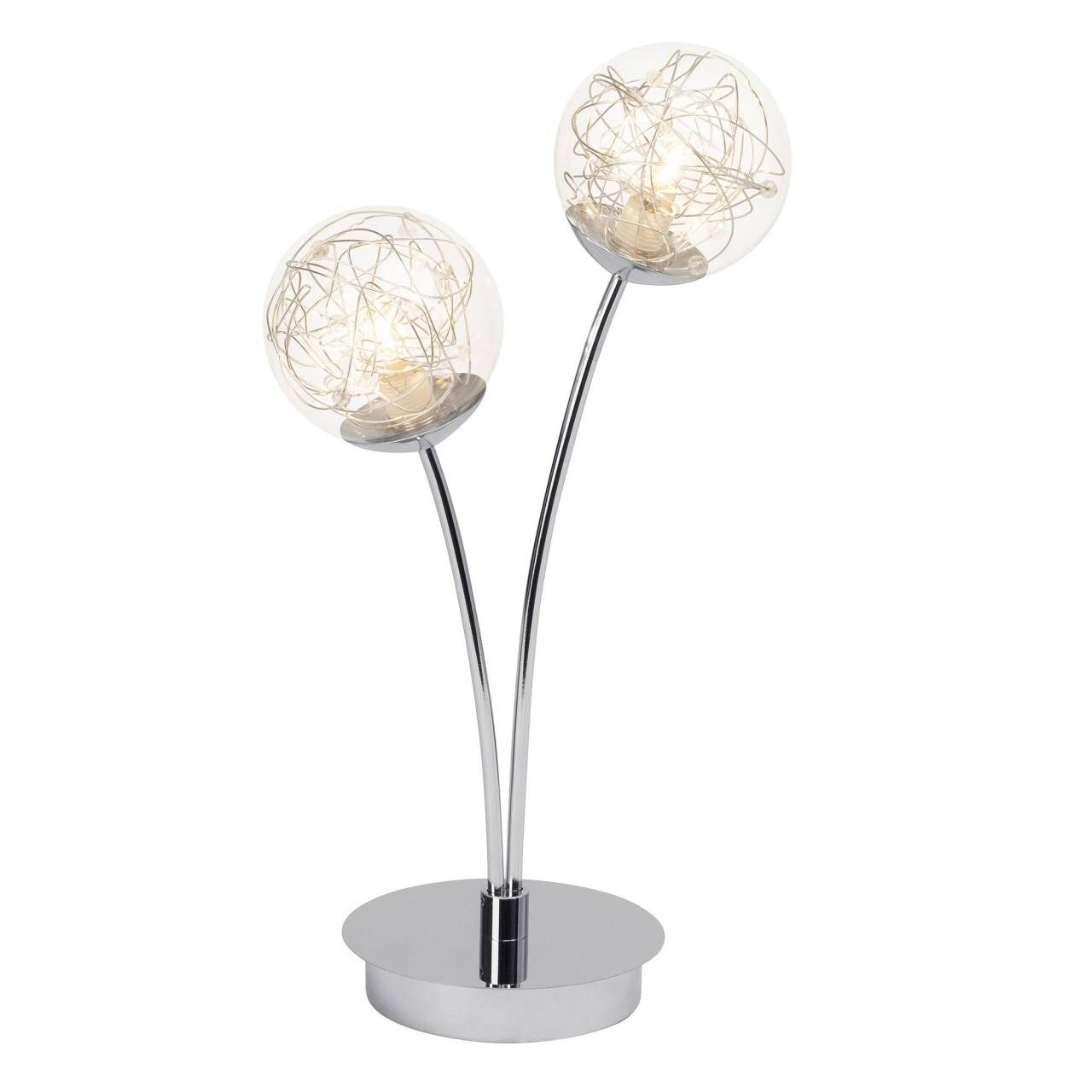 BRILLIANT Lampe Joya Tischleuchte 2flg chrom | 2x QT14, G9, 33W, geeignet f&uuml;r Stiftsockellampen nicht enthalten | Mit Schnurzwischenschalter | F&uuml;r LED-Leuchtmittel geeignet - Bild 1