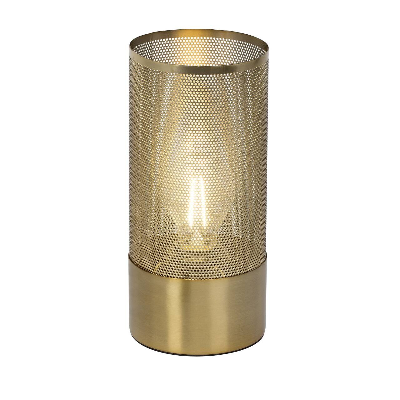 BRILLIANT Lampe Gracian Tischleuchte messing gebürstet   1x A60, E27, 60W, g.f. Normallampen n. ent.   Für LED-Leuchtmittel geeignet   Mit Schnurzwischenschalter | 04004353277559