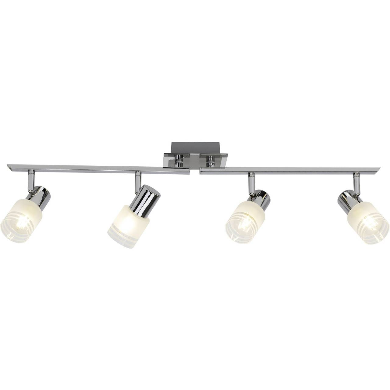 BRILLIANT Lampe Lea LED Spotrohr 4flg eisen/chrom/wei&szlig; | 4x LED-D45, E14, 4W LED-Tropfenlampe inklusive, 450lm, 2700K | Arme drehbar | Energiesparend und langlebig durch LED-Einsatz - Bild 1