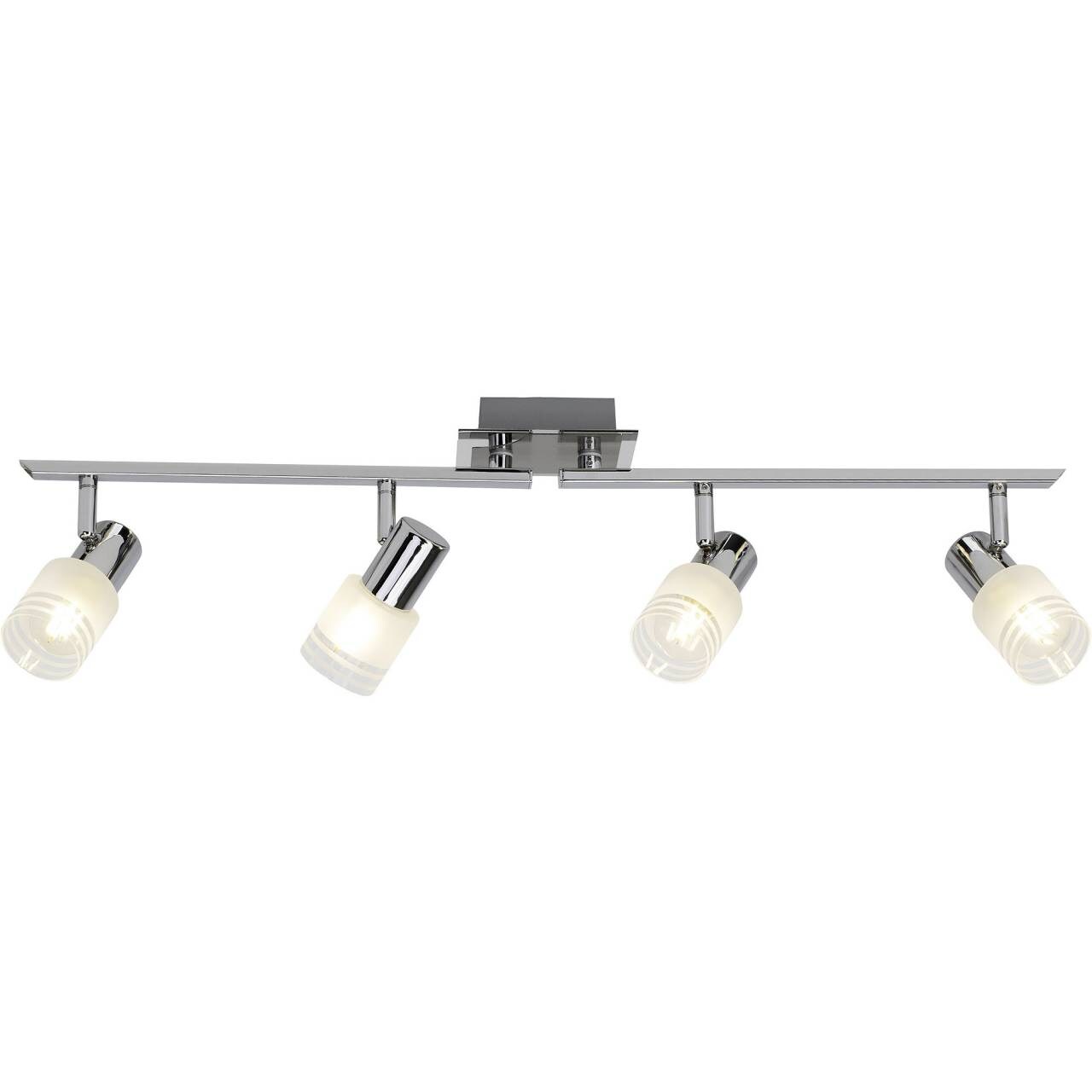 BRILLIANT Lampe Lea LED Spotrohr 4flg eisen/chrom/weiß   4x LED-D45, E14, 4W LED-Tropfenlampe inklusive, 450lm, 2700K   