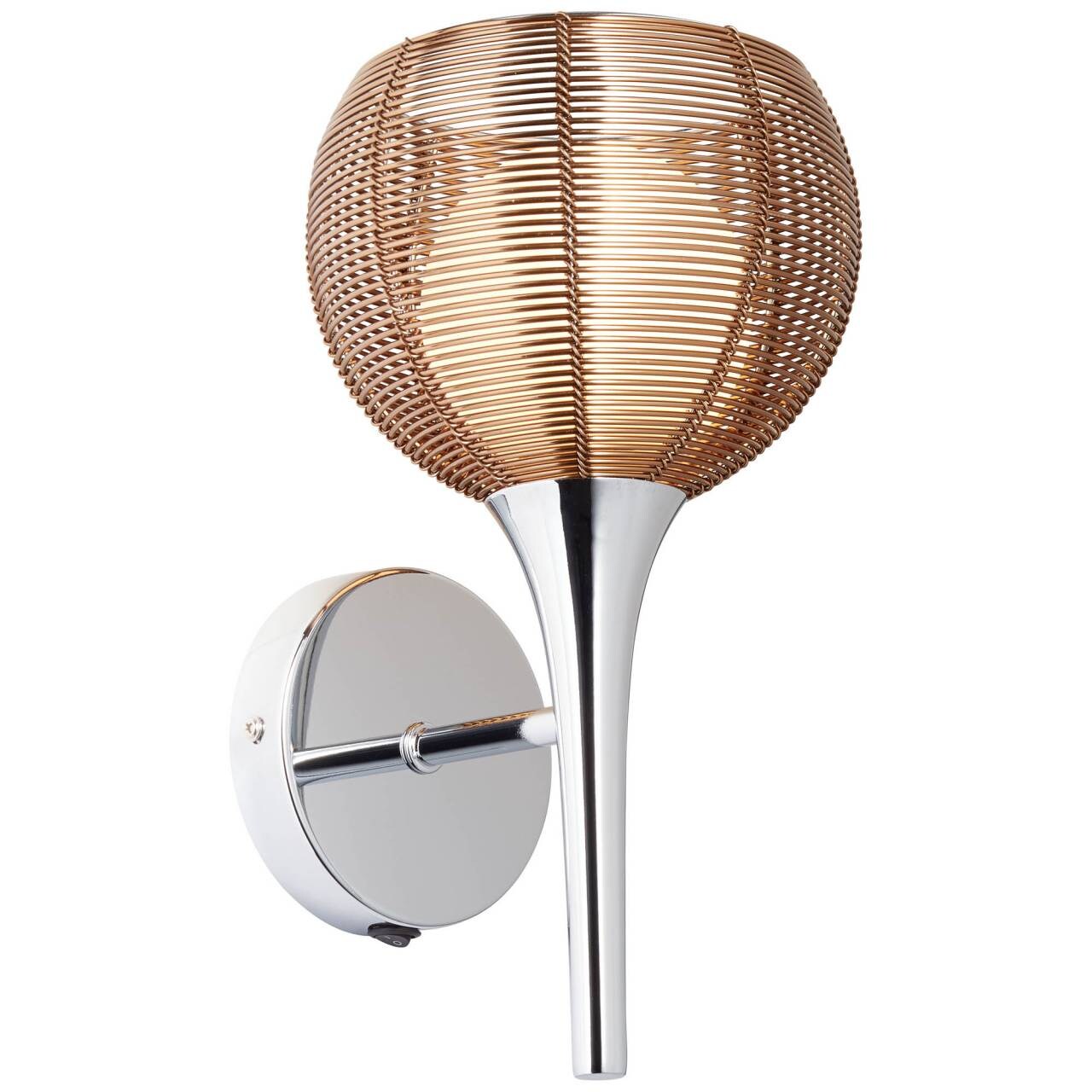 BRILLIANT Lampe Relax Wandleuchte Schalter bronze/chrom   1x QT14, G9, 33W, geeignet für Stiftsockellampen nicht enthalten   Mit Kippschalter   Für LED-Leuchtmittel geeignet | 04004353312458