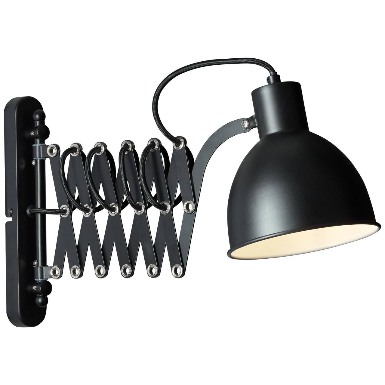 BRILLIANT Lampe Sandra 2 Wandleuchte schwarz matt   1x D45, E14, 40W, geeignet für Tropfenlampen nicht enthalten   Kopf schwenkbar   Für LED-Leuchtmittel geeignet | 04004353322433