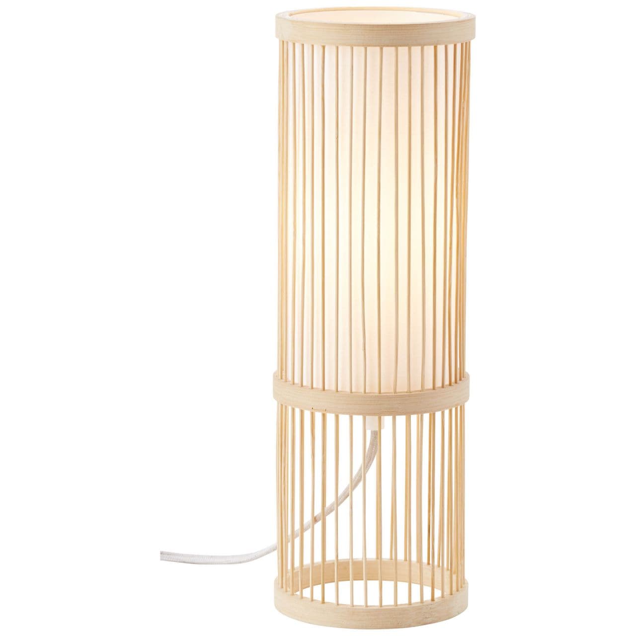 BRILLIANT Lampe Nori Tischleuchte natur/wei&szlig; | 1x A60, E27, 40W, g.f. Normallampen n. ent. | Mit Schnurzwischenschalter | F&uuml;r LED-Leuchtmittel geeignet - Bild 1