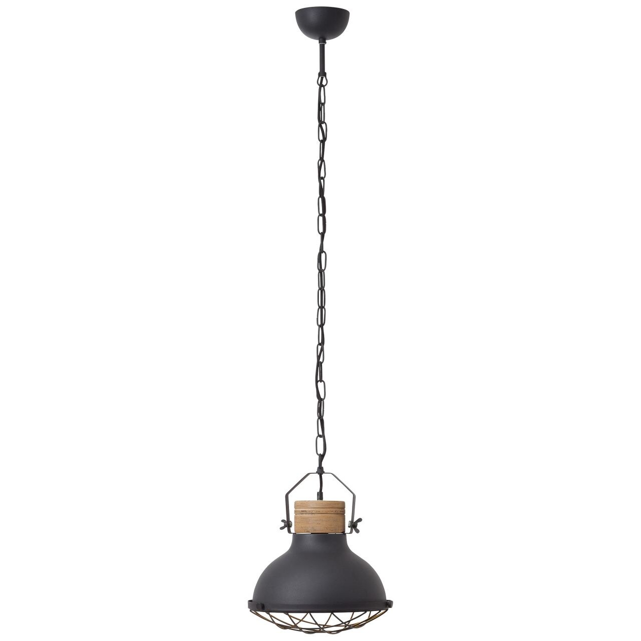 BRILLIANT Lampe Emma Pendelleuchte 33cm schwarz korund   1x A60, E27, 40W, g.f. Normallampen n. ent.   Die Kette ist kürzbar   Für LED-Leuchtmittel geeignet | 04004353326585
