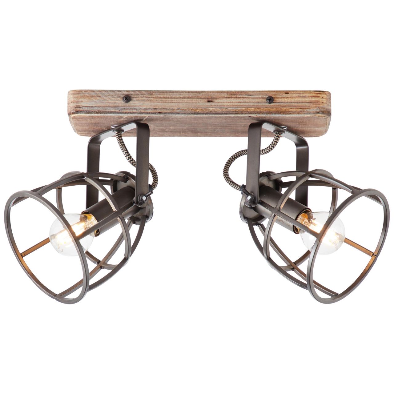 BRILLIANT Lampe Matrix Spotbalken 2flg. schwarz stahl | 2x D45, E14, 40W, geeignet f&uuml;r Tropfenlampen nicht enthalten | K&ouml;pfe schwenkbar | F&uuml;r LED-Leuchtmittel geeignet - Bild 1