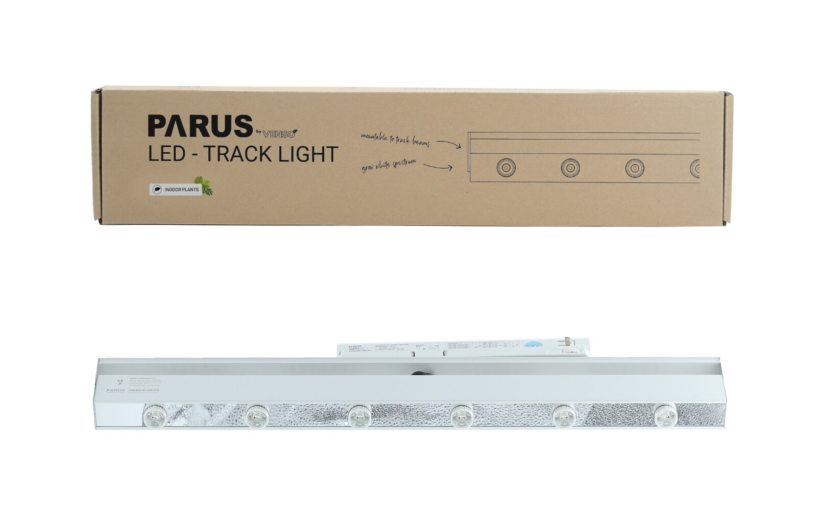 Parus by Venso LED Track Light Weiß 60cm 60° , Stromschienenstrahler, Pflanzenlampe für Zimmerpflanzen LED Beleuchtung für Fassaden- und Wandbegrünung, Pflanzenlicht LED Vollspektrum Grow Light