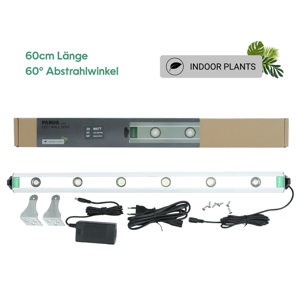 Parus by Venso Wall Spot 60cm, Abstrahlwinkel 60°, LED Wachstumslampe, Grow Light für Zimmerpflanzen und Grünpflanzen, Fassaden- und Wandbegrünung
