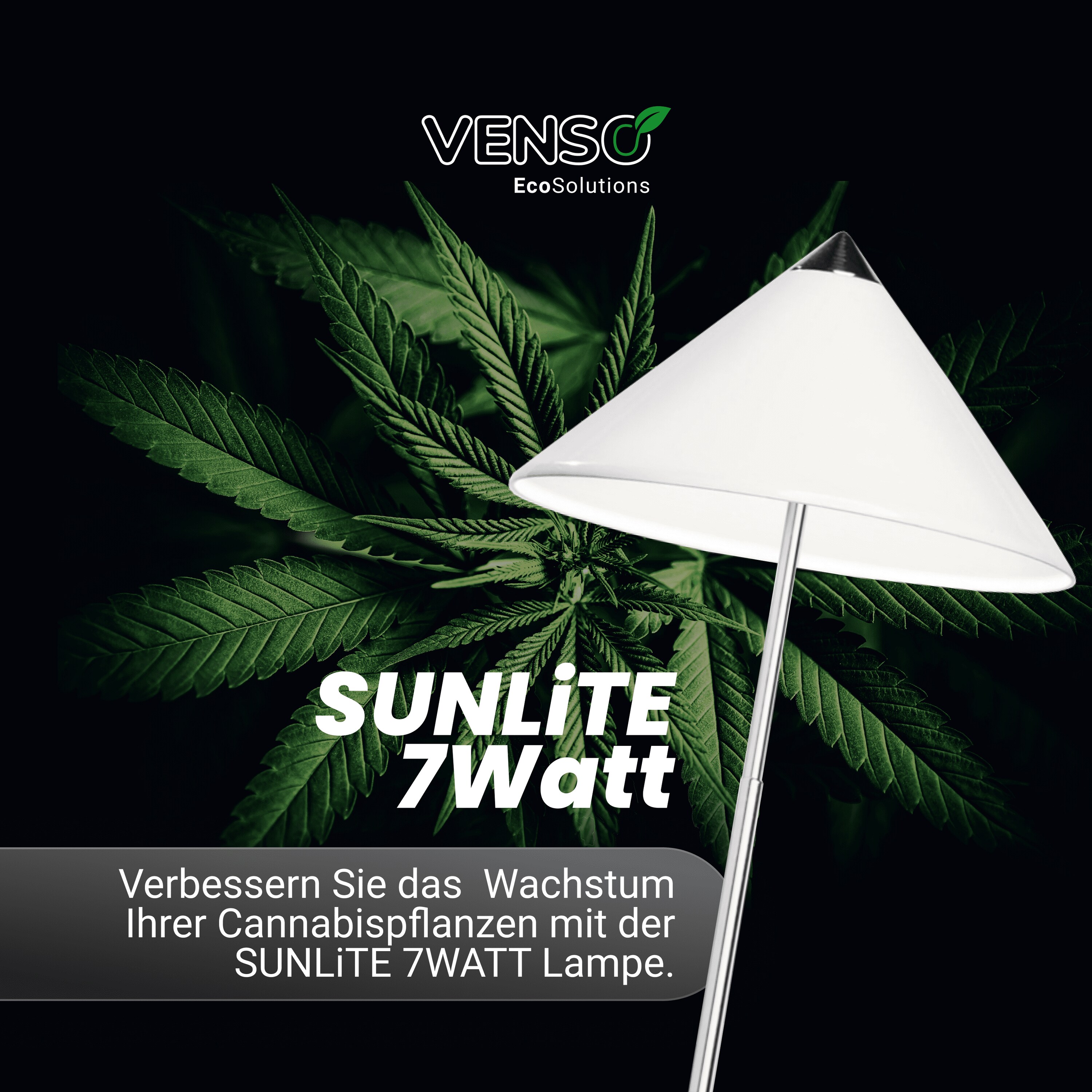 Parus by Venso SUNLiTE 7W LED Vollspektrum Pflanzenlampe Grau, Indoor Plants Pflanzen Beleuchtung, mit ausziehbarem Teleskopstab, Parus Pflanzenlampe f&uuml;r kleine und mittelgro&szlig;e Zimmerpflanzen - Bild 1
