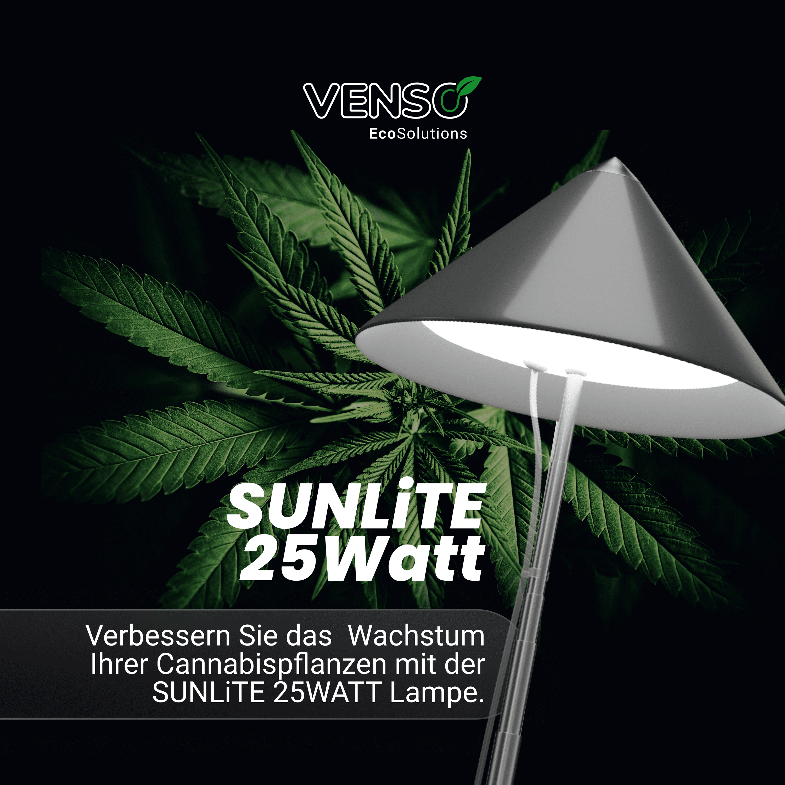 Parus by Venso SUNLiTE XL LED Vollspektrum Pflanzenlampe Wei&szlig; 25W Indoor Plants Pflanzen Beleuchtung, mit ausziehbarem Teleskopstab, Parus Pflanzenlampe f&uuml;r gro&szlig;e und kleine Zimmerpflanzen - Bild 1