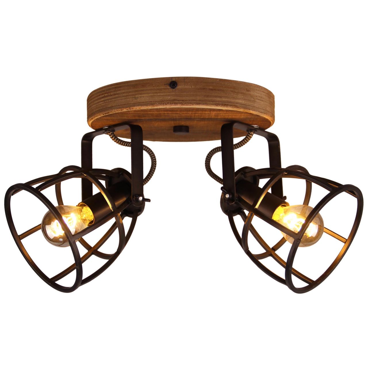 BRILLIANT Lampe Matrix Spotrondell 2flg. schwarz stahl | 2x D45, E14, 40W, geeignet f&uuml;r Tropfenlampen nicht enthalten | K&ouml;pfe schwenkbar | F&uuml;r LED-Leuchtmittel geeignet - Bild 1