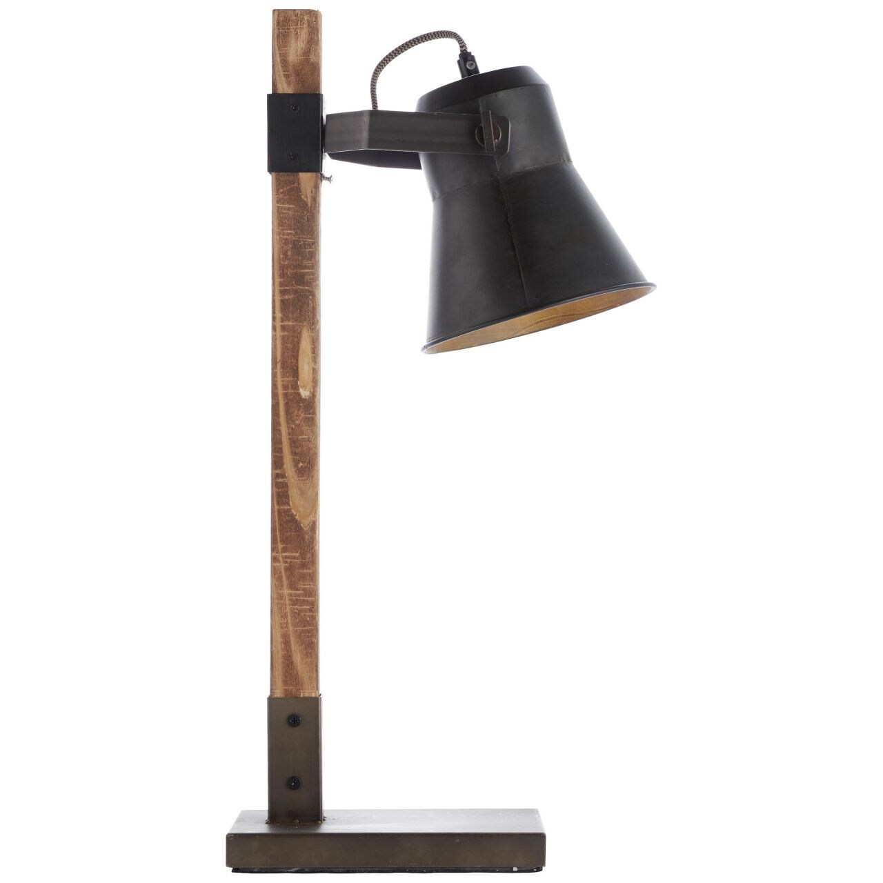 BRILLIANT Lampe, Decca Tischleuchte schwarz stahl, 1x A60, E27, 10W, Holz aus nachhaltiger Waldwirtschaft (FSC) - Bild 1