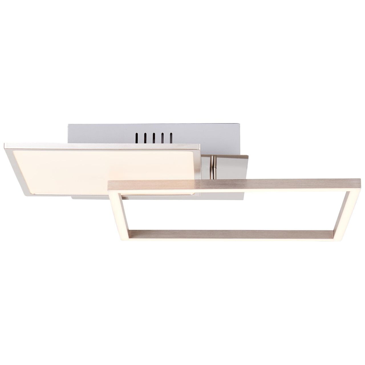 BRILLIANT Lampe, Zelia LED Deckenleuchte 41x41cm nickel eloxiert, 1x LED integriert, 20W LED integriert, (2000lm, 3000K), In 3 Stufen über Wandschalter dimmbar | 04004353390593