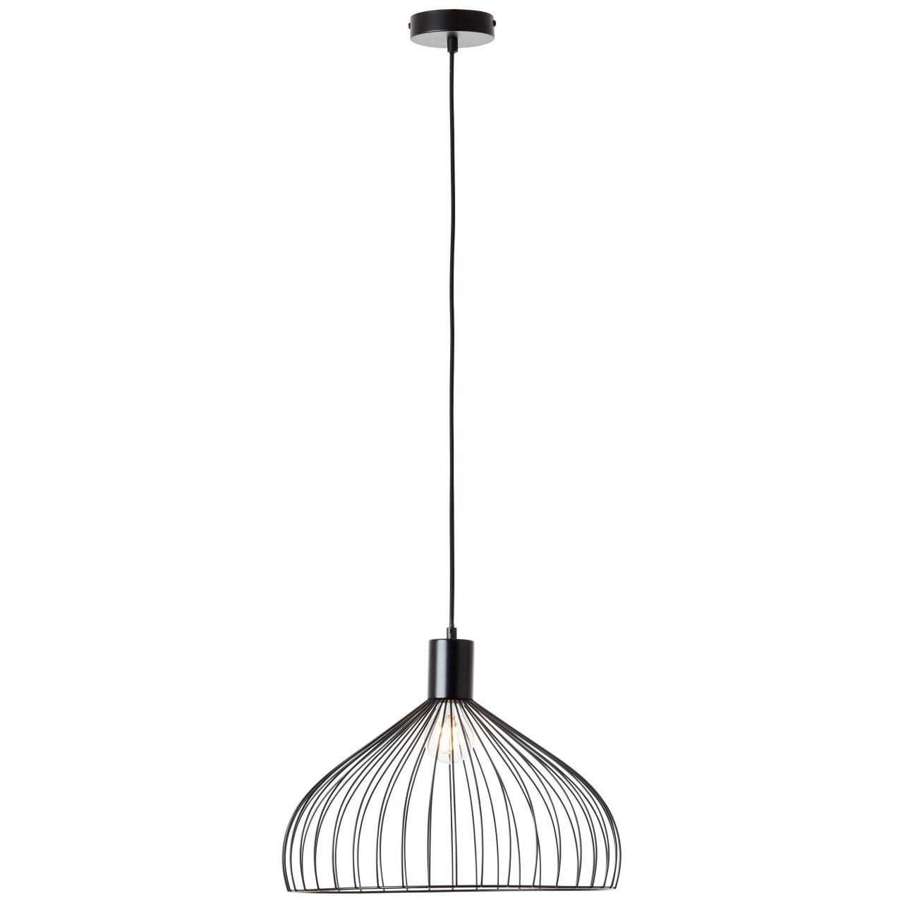 BRILLIANT Lampe, Blacky Pendelleuchte 40cm schwarz matt, 1x A60, E27, 40W, Kabel kürzbar / in der Höhe einstellbar