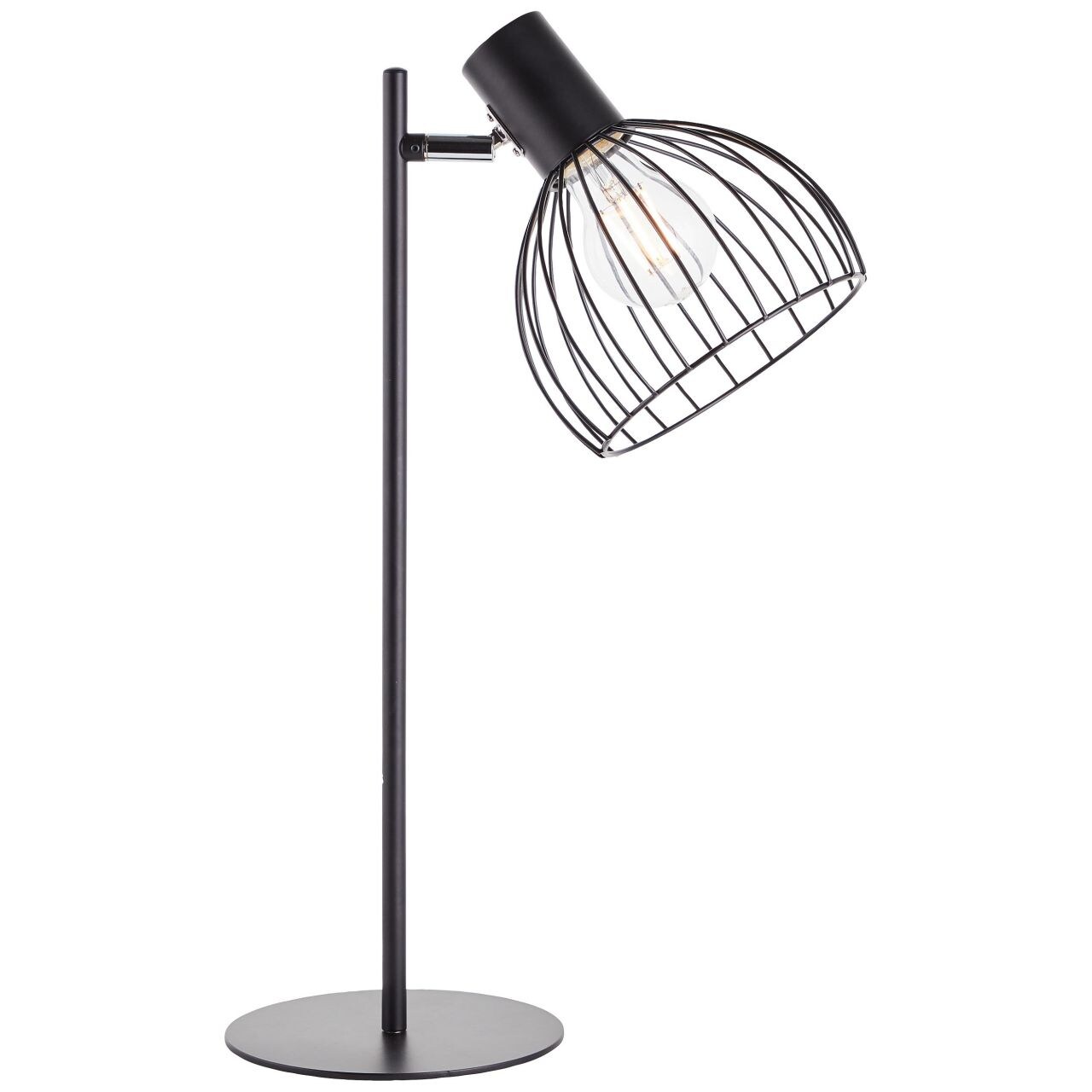 BRILLIANT Lampe, Blacky Tischleuchte schwarz matt, 1x A60, E27, 40W, Mit Schnurzwischenschalter - Bild 1