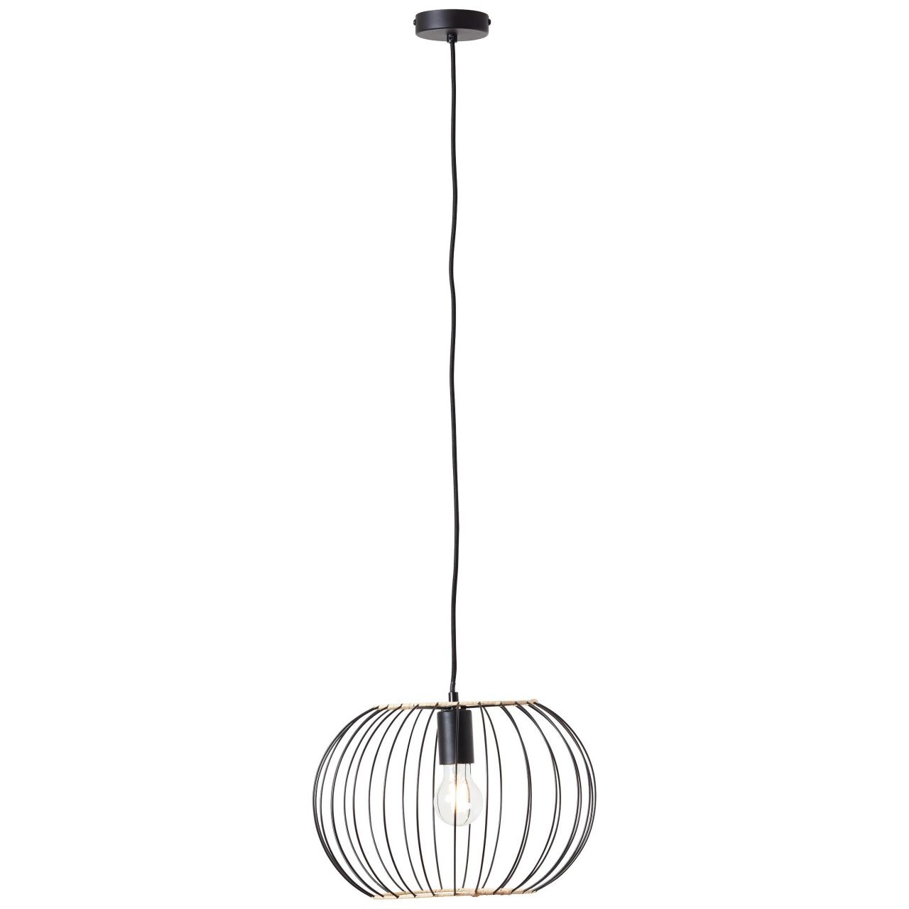 BRILLIANT Lampe, Silemia Pendelleuchte 1flg schwarz matt, 1x A60, E27, 52W, Kabel kürzbar / in der Höhe einstellbar
