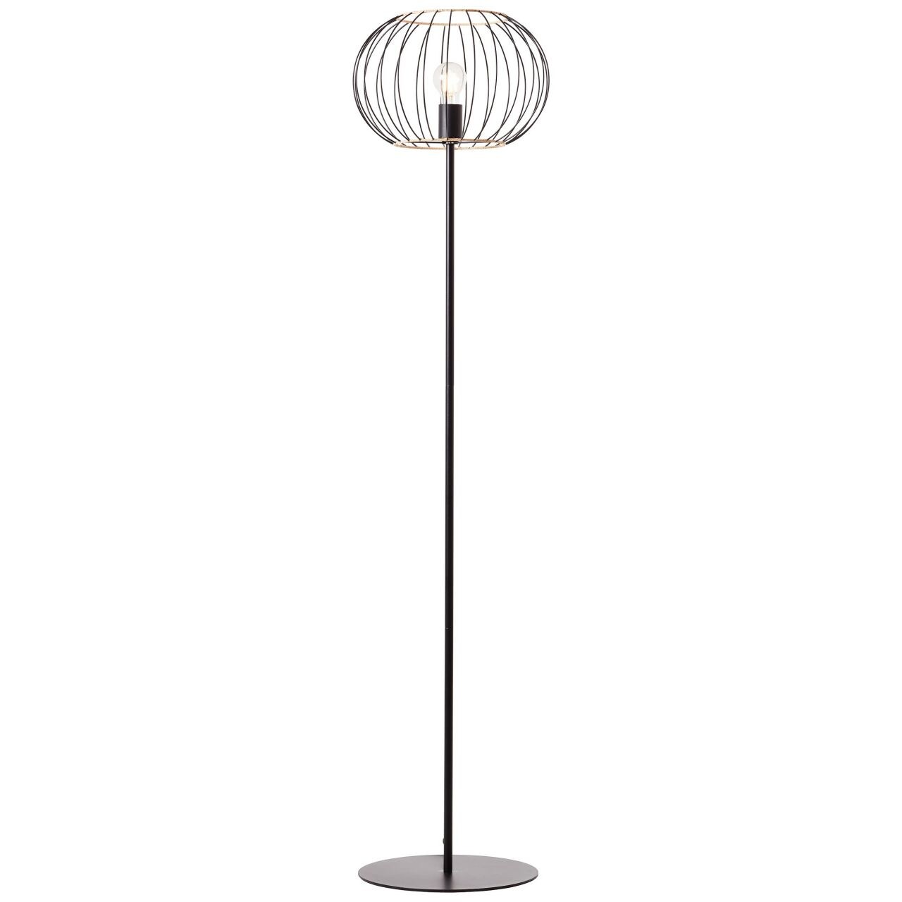 BRILLIANT Lampe, Silemia Standleuchte 1flg schwarz matt, 1x A60, E27, 52W, Mit Fußschalter
