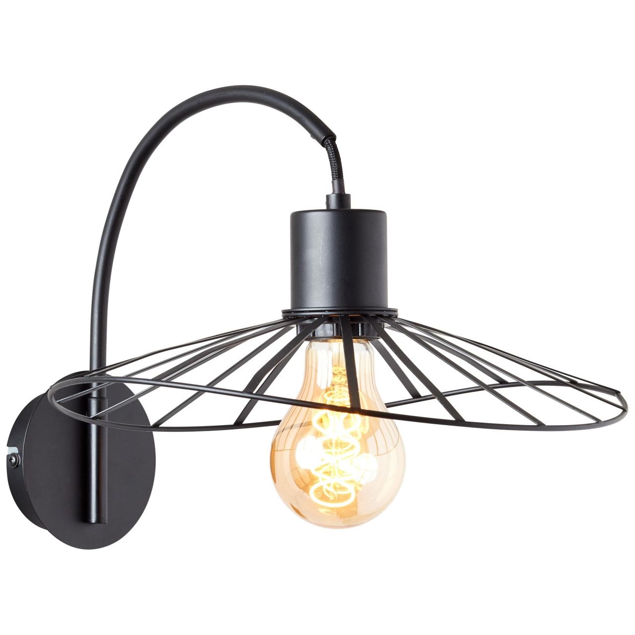 BRILLIANT Lampe, Leika Wandleuchte schwarz matt, 1x A60, E27, 52W, F&uuml;r LED-Leuchtmittel geeignet - Bild 1