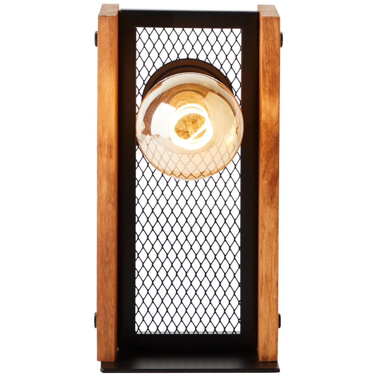 BRILLIANT Lampe, Calandra Tischleuchte schwarz/holzfarbend, 1x A60, E27, 42W, Holz aus nachhaltiger Waldwirtschaft (FSC) | 04004353394409
