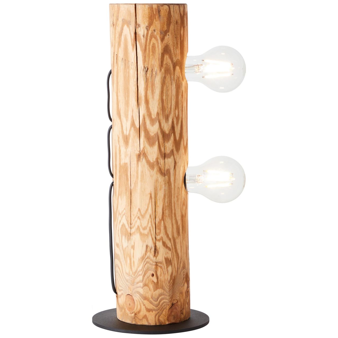 BRILLIANT Lampe, Odun Tischleuchte 2flg kiefer gebeizt, 2x A60, E27, 25W, Holz aus nachhaltiger Waldwirtschaft (FSC) - Bild 1