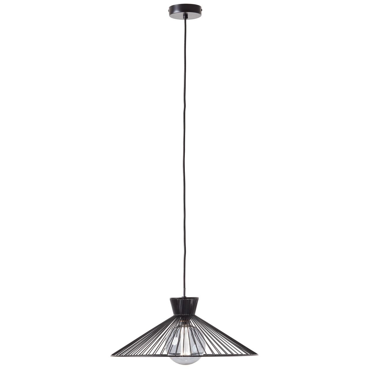 BRILLIANT Lampe, Elmont Pendelleuchte 45cm schwarz matt, 1x A60, E27, 52W, Kabel k&uuml;rzbar / in der H&ouml;he einstellbar - Bild 1