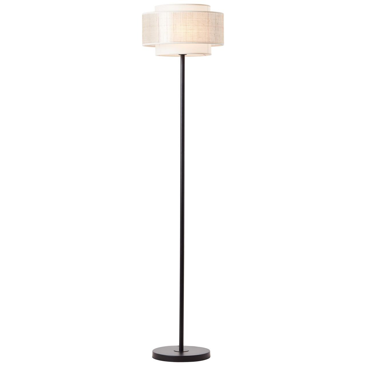 BRILLIANT Lampe, Odar Standleuchte 1flg schwarz/beige, 1x A60, E27, 42W, Mit Fußschalter | 04004353394690