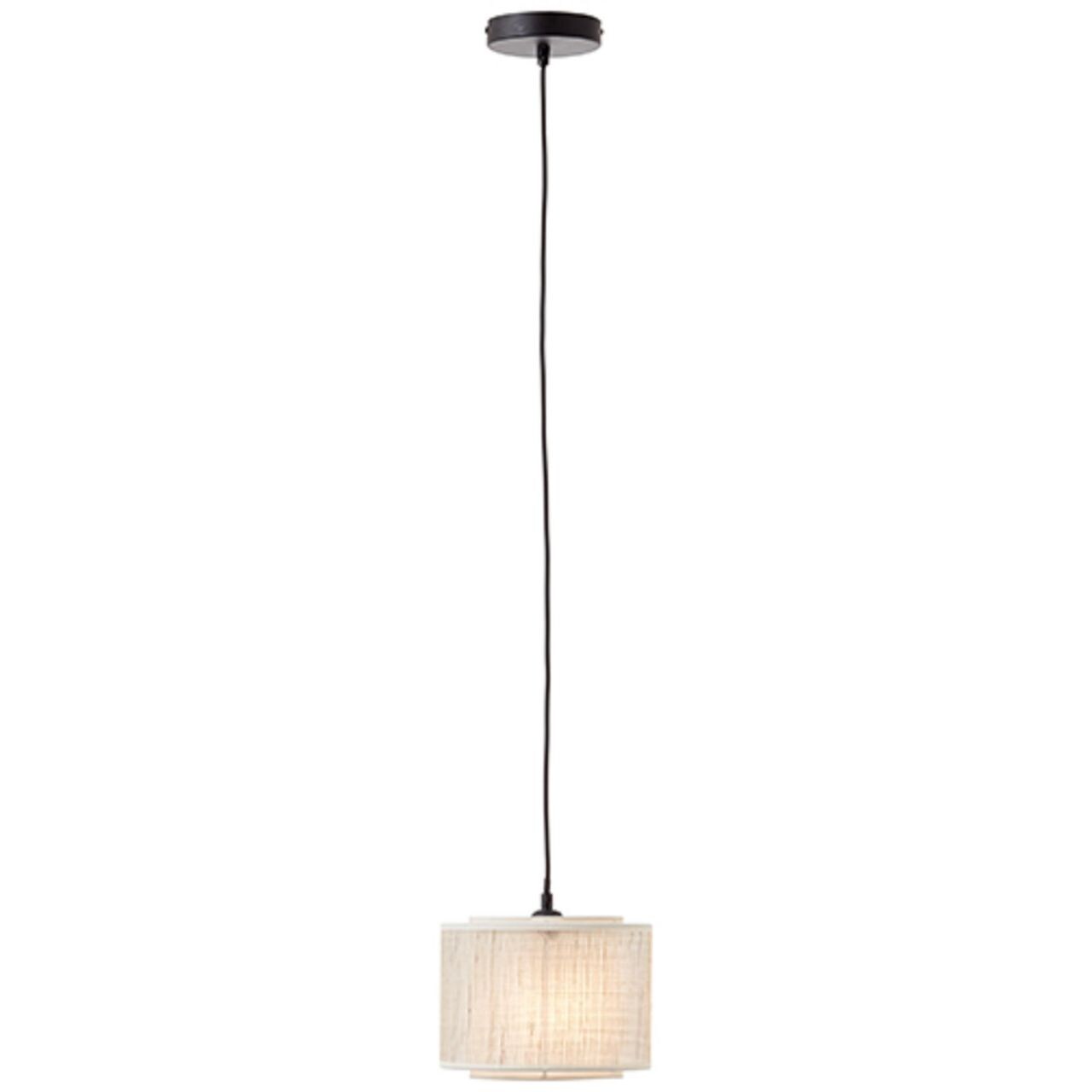BRILLIANT Lampe, Odar Pendelleuchte 22cm schwarz/beige, 1x A60, E27, 42W, Kabel k&uuml;rzbar / in der H&ouml;he einstellbar - Bild 1