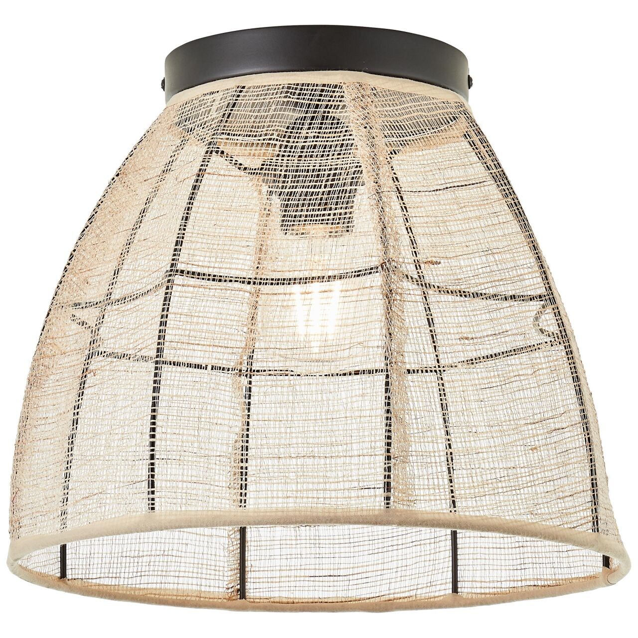 BRILLIANT Lampe, Tanah Deckenleuchte 32cm schwarz/natur, 1x A60, E27, 42W, Für LED-Leuchtmittel geeignet | 04004353394744