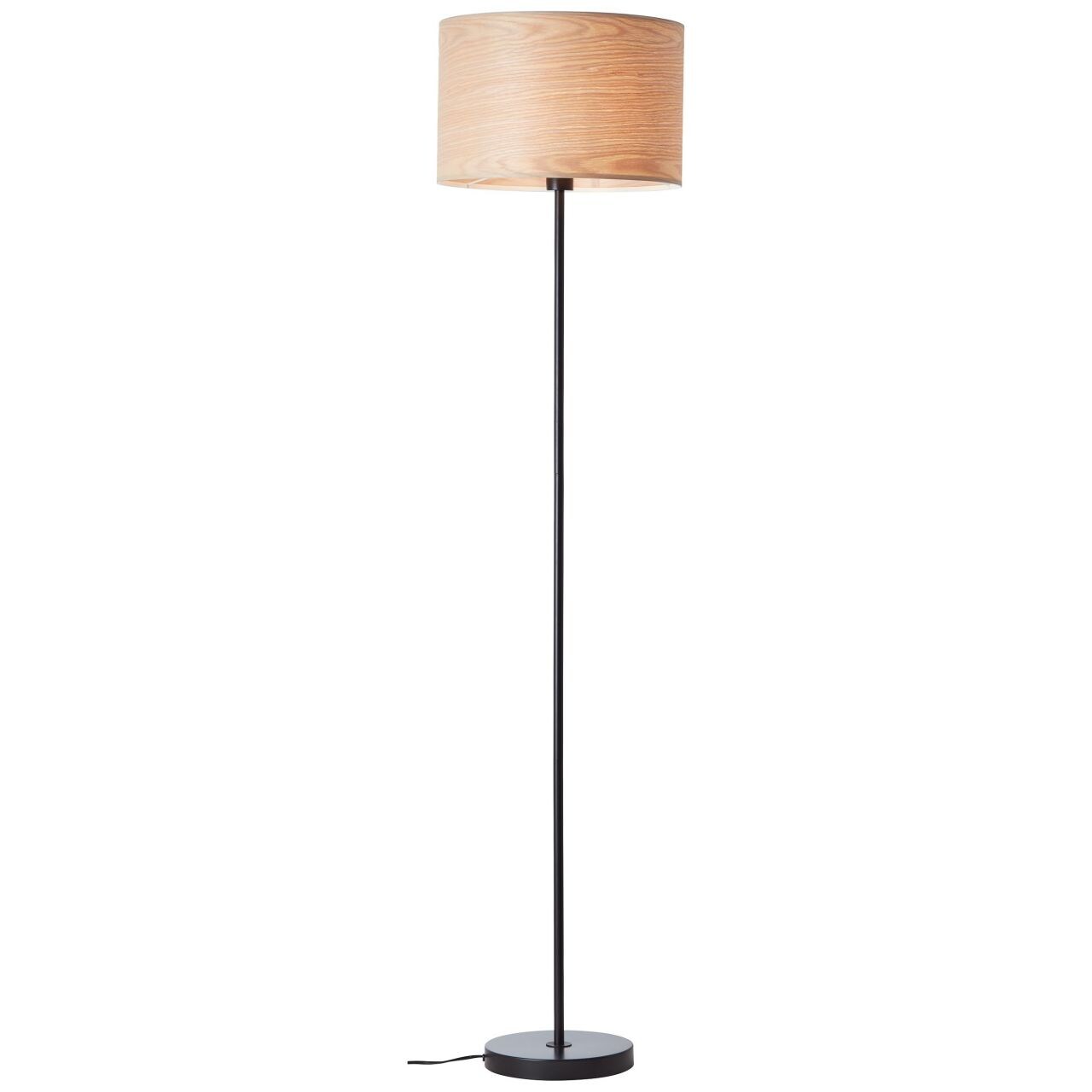 BRILLIANT Lampe, Romm Standleuchte 1flg holz hell/schwarz, 1x A60, E27, 52W, Mit Fußschalter | 04004353394799