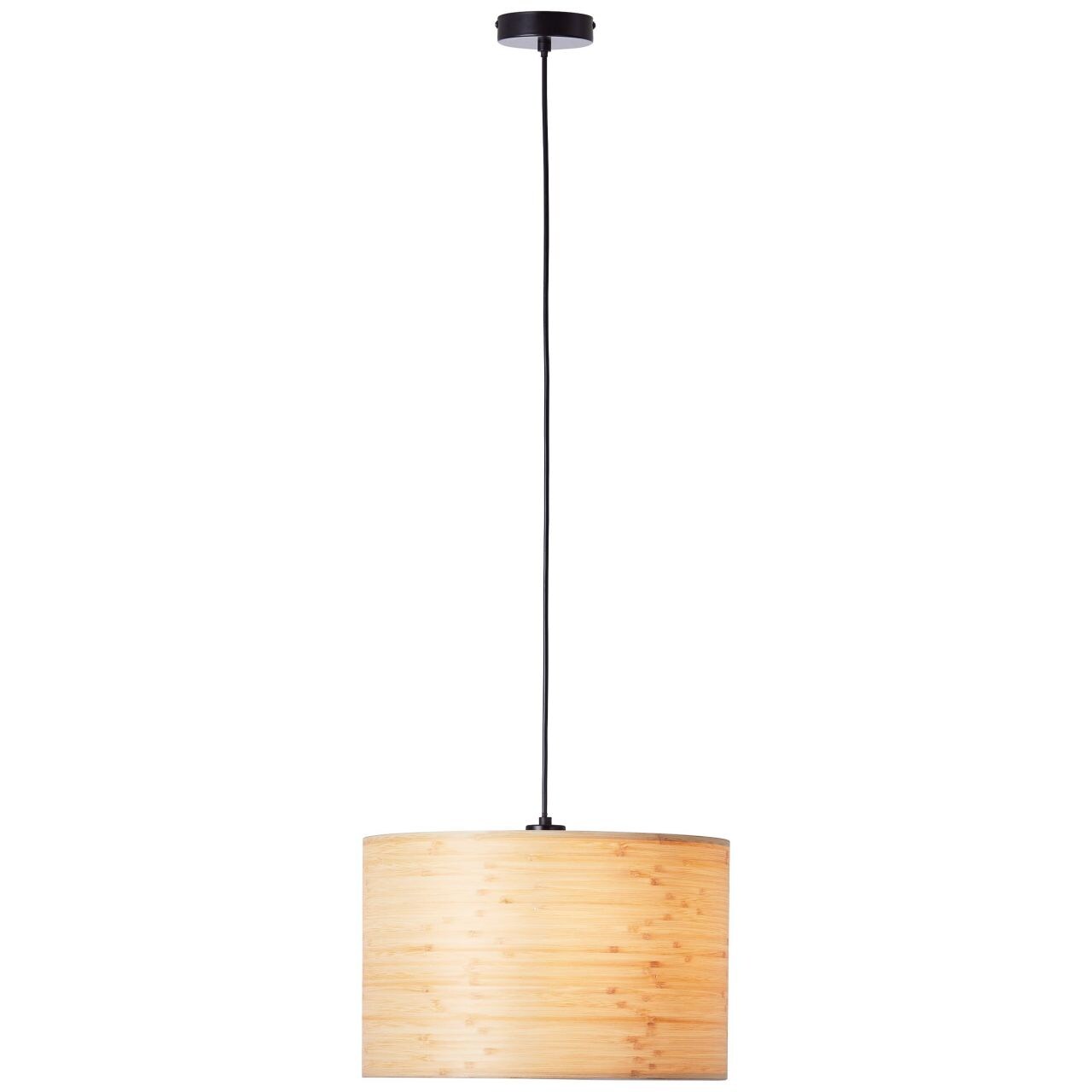 BRILLIANT Lampe, Romm Pendelleuchte 35cm holz hell/schwarz, 1x A60, E27, 52W, Kabel kürzbar / in der Höhe einstellbar