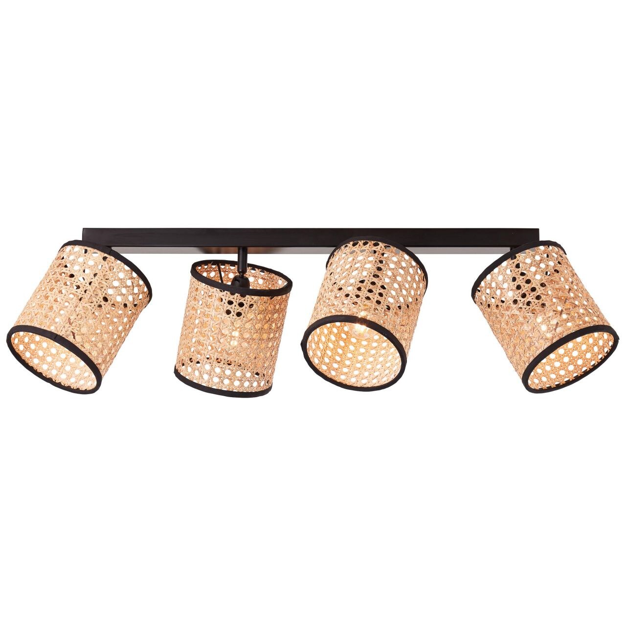 BRILLIANT Lampe, Wiley Spotbalken 4flg holz hell/schwarz, 4x D45, E14, 42W, K&ouml;pfe schwenkbar - Bild 1