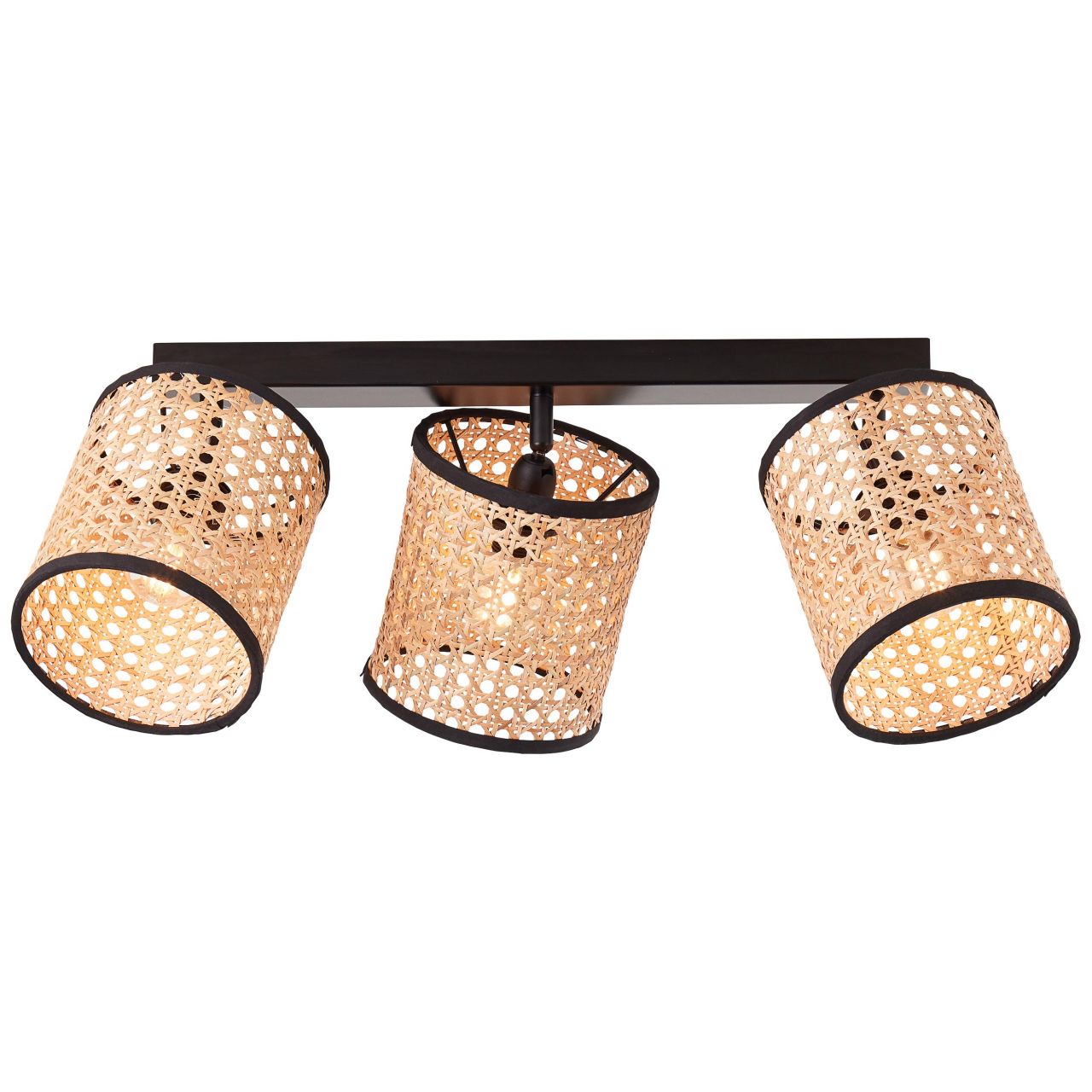 BRILLIANT Lampe, Wiley Spotbalken 3flg holz hell/schwarz, 3x D45, E14, 60W, K&ouml;pfe schwenkbar - Bild 1