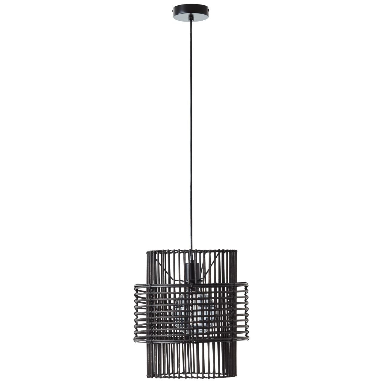 BRILLIANT Lampe, Chatham Pendelleuchte 30cm schwarz, 1x A60, E27, 25W, Kabel kürzbar / in der Höhe einstellbar
