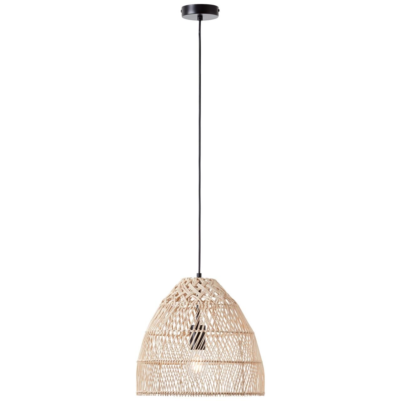 BRILLIANT Lampe, Minster Pendelleuchte 35cm natur/weiß, 1x A60, E27, 25W, Kabel kürzbar / in der Höhe einstellbar | 04004353396700