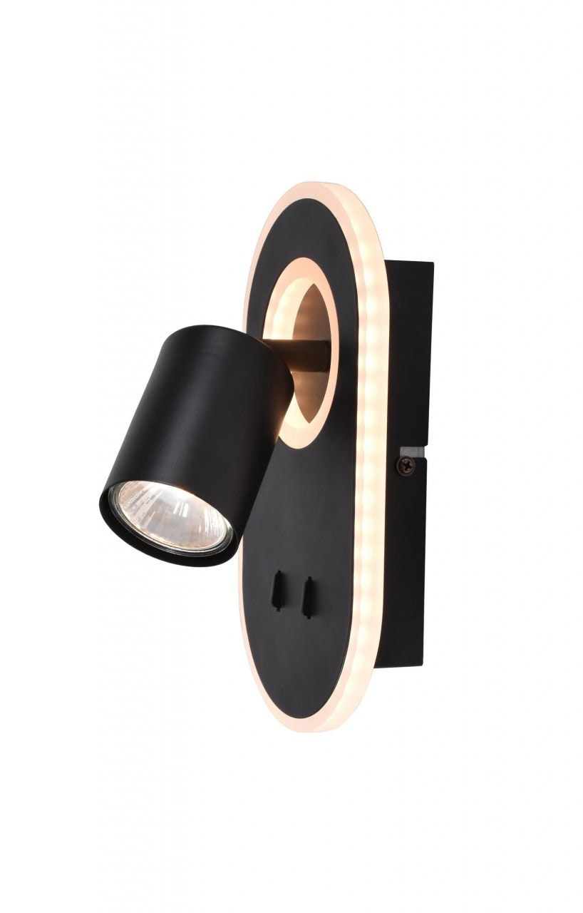 BRILLIANT Lampe, Kimon LED Wandspot schwarz, 1x PAR51, GU10, 5W geeignet für Reflektorlampen, Kopf schwenkbar