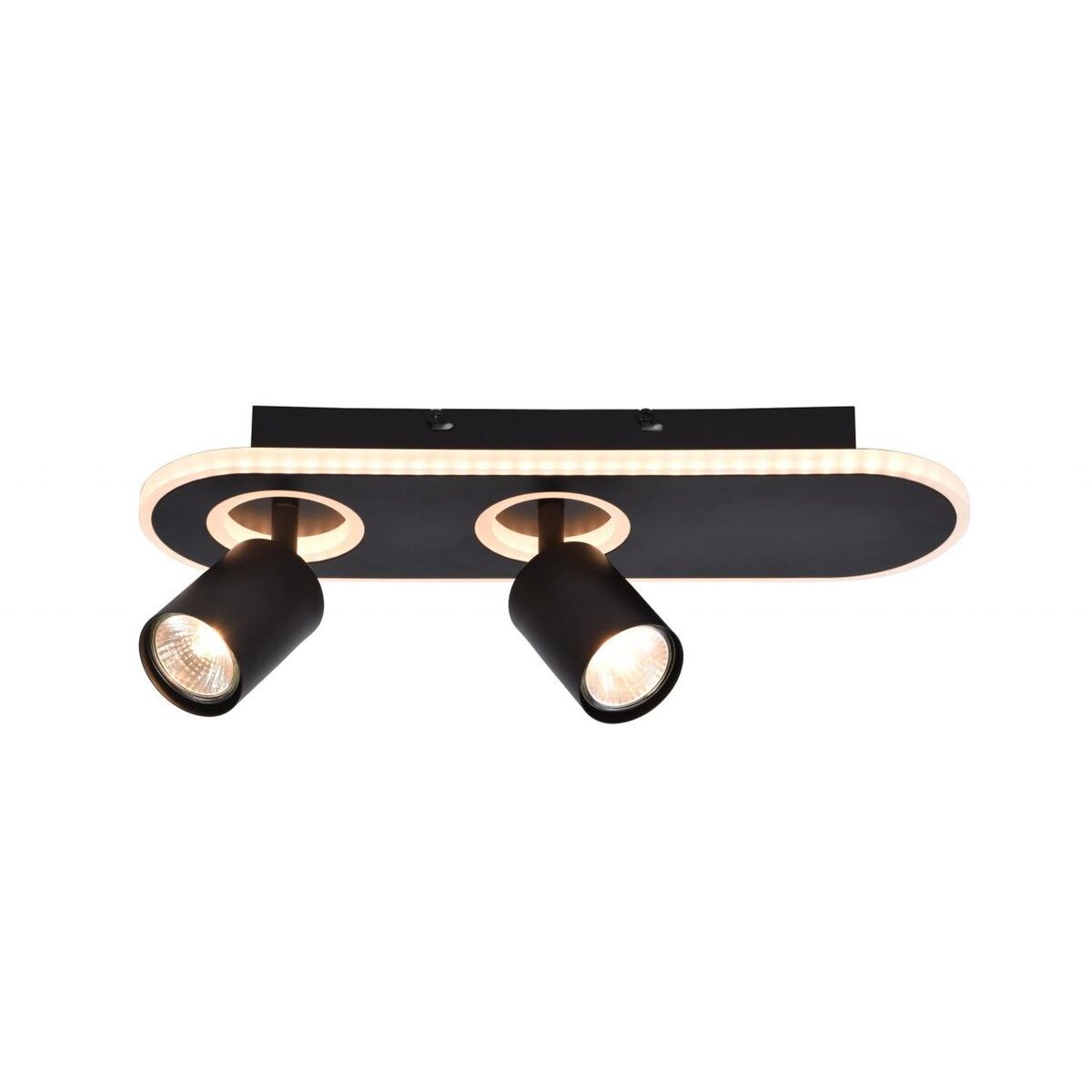 BRILLIANT Lampe, Kimon LED Spotbalken 2flg schwarz, 2x PAR51, GU10, 5W geeignet für Reflektorlampen, Köpfe schwenkbar