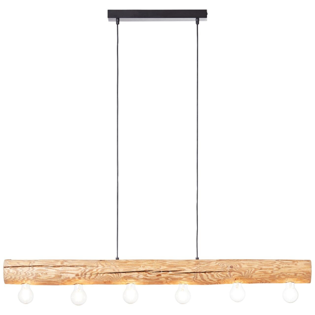 BRILLIANT Trabo Pendelleuchte 6flg eiche ge&ouml;lt | 6x A60, E27, 25W, geeignet f&uuml;r Normallampen (nicht enthalten) - Bild 1