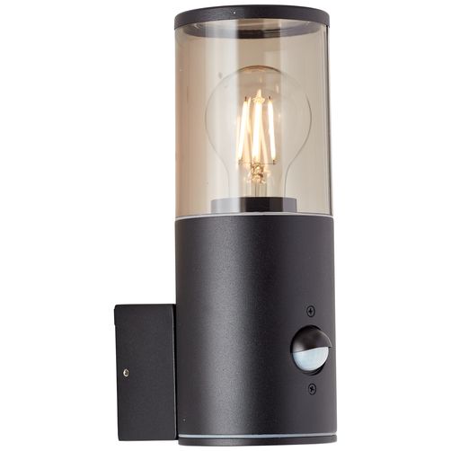 BRILLIANT Sergioro Au&szlig;enwandleuchte Bewegungsmelder schwarz matt | 1x A60, E27, 20W, geeignet f&uuml;r Normallampen (nicht enthalten) - Bild 1