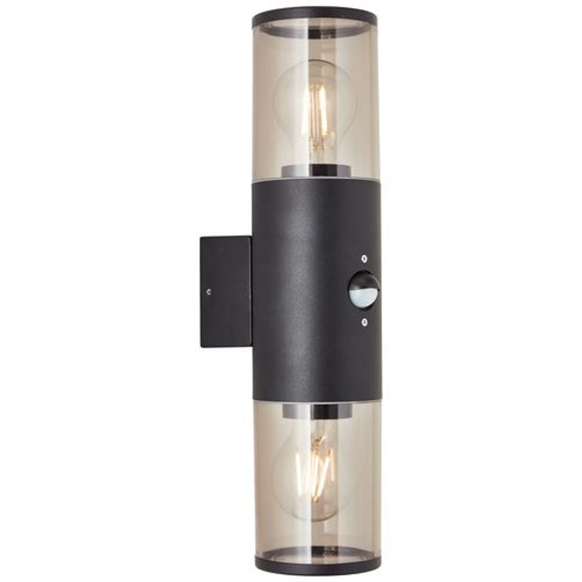 BRILLIANT Sergioro Au&szlig;enwandleuchte 2flg Bewegungsmelder schwarz matt | 2x A60, E27, 20W, geeignet f&uuml;r Normallampen (nicht enthalten) - Bild 1