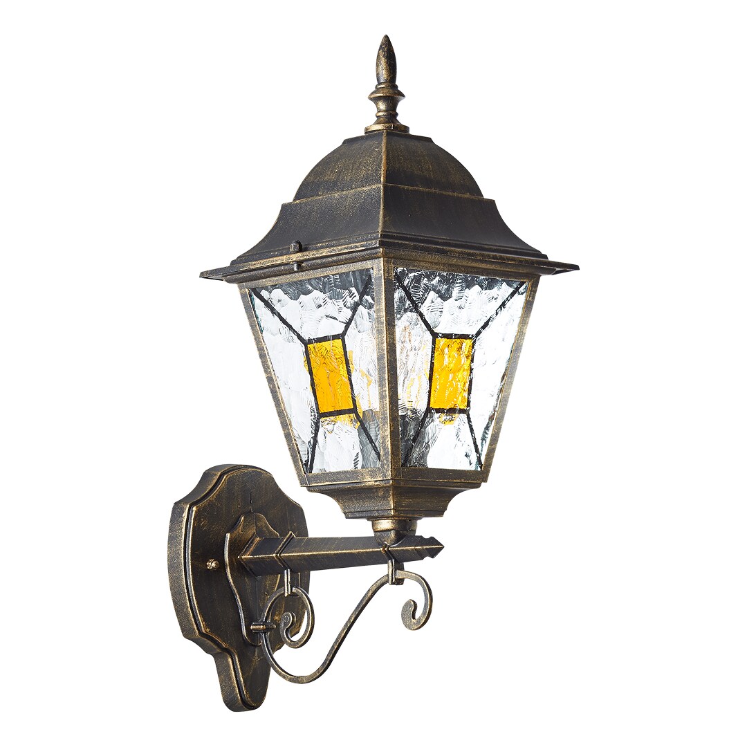 Janel Außenwandleuchten -  Außenlampe Schwarz Gold, IP44, E27 Fassung (Leuchtmittel nicht inkl.), Dimmbar, Wetterfest für Garten, Terrasse & Eingang